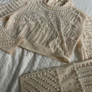 LUXURY Pearl crop top
